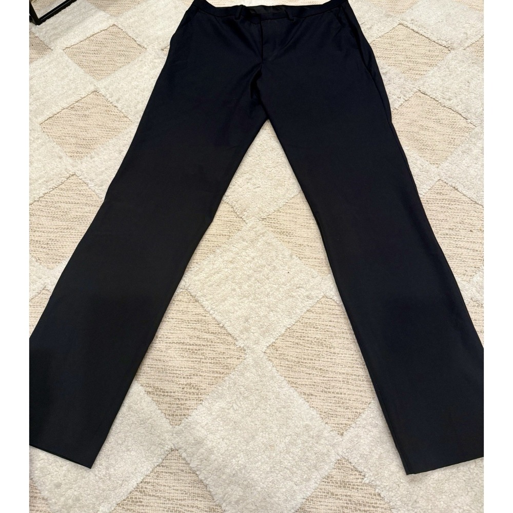 Calvin Klein Mens Slim Fit Dress Pants 32 / 32 Black Solid